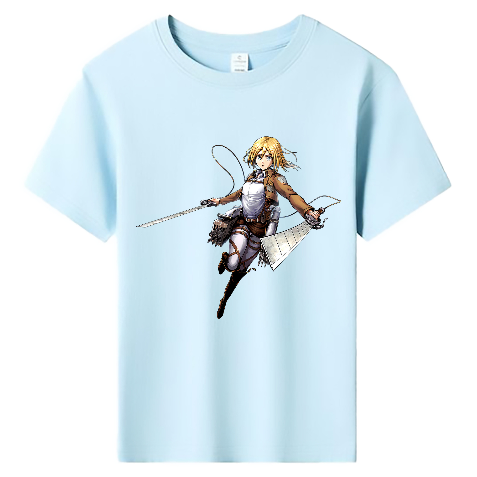 （画像用） 進撃の巨人 クリスタ·レンズ Attack on Titan Christa Lenz 綿100％キッズTシャツ（フロントプリント）